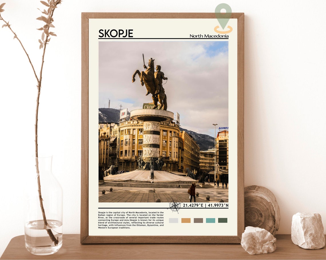 Skopje Print Skopje Art Skopje Poster Skopje Photo Skopje Poster Print Skopje Painting North Macedonia Travel Poster Vintage Poster