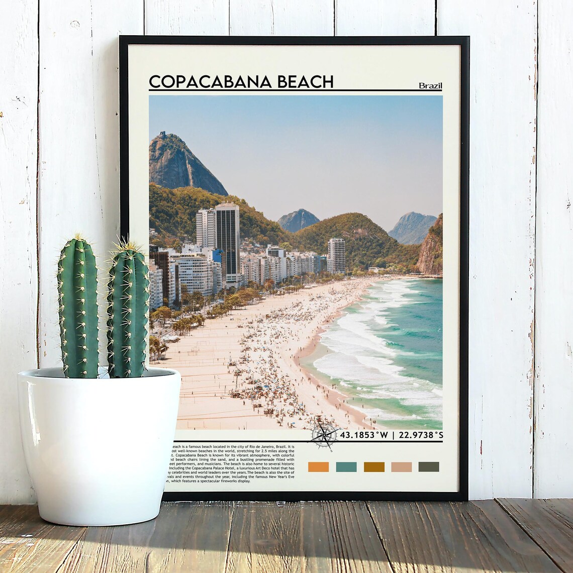 Copacabana Print Copacabana Art Copacabana Poster Copacabana Photo Copacabana Painting Brazil Travel Poster Copacabana Beach Poster - Image 5