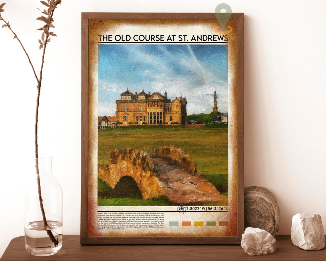 St Andrews Old Course Swilcan Bridge Golf Clubhouse Art Poster - Image 6