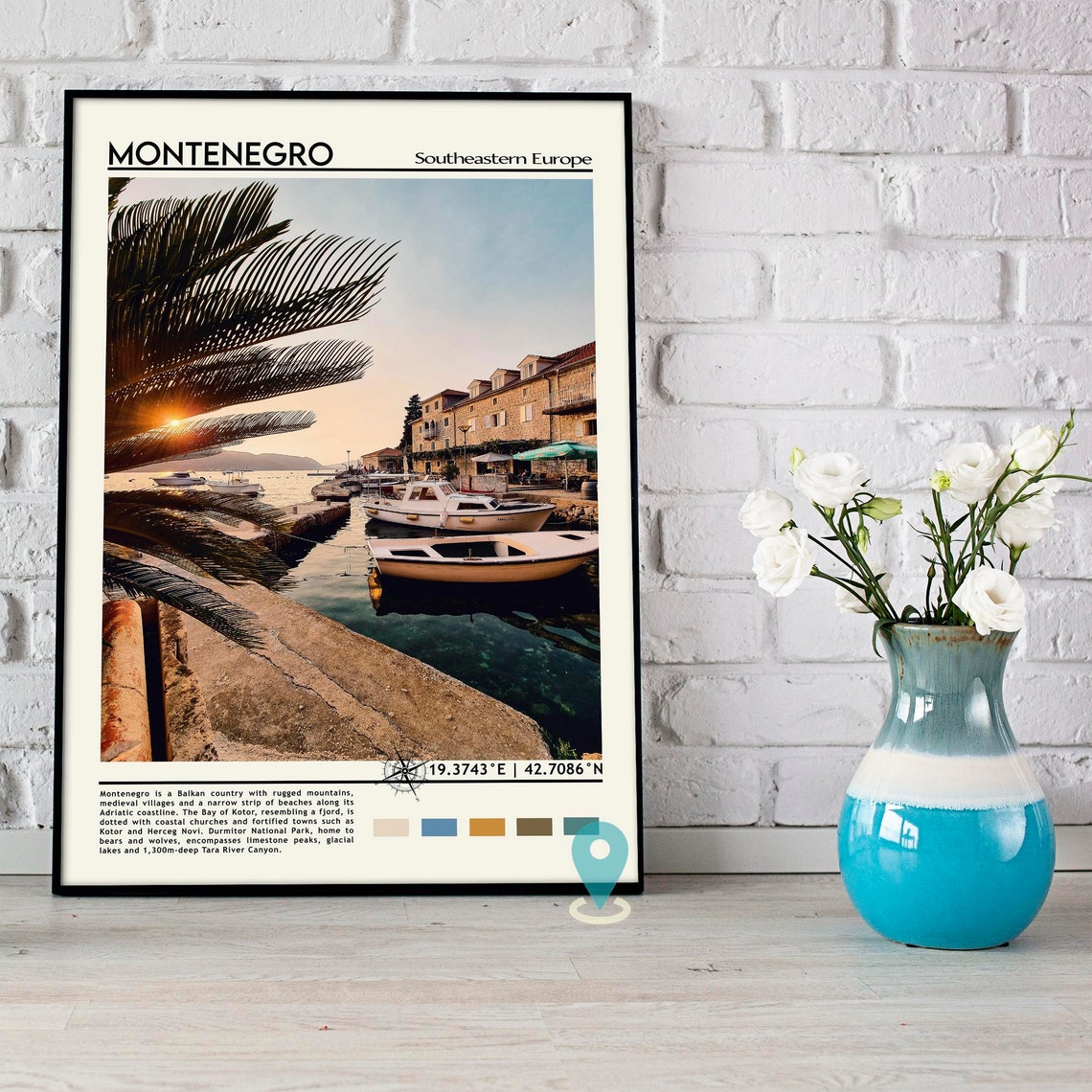 Montenegro Southeastern Europe Coastal Harbor Sunset Travel Poster - Image 5
