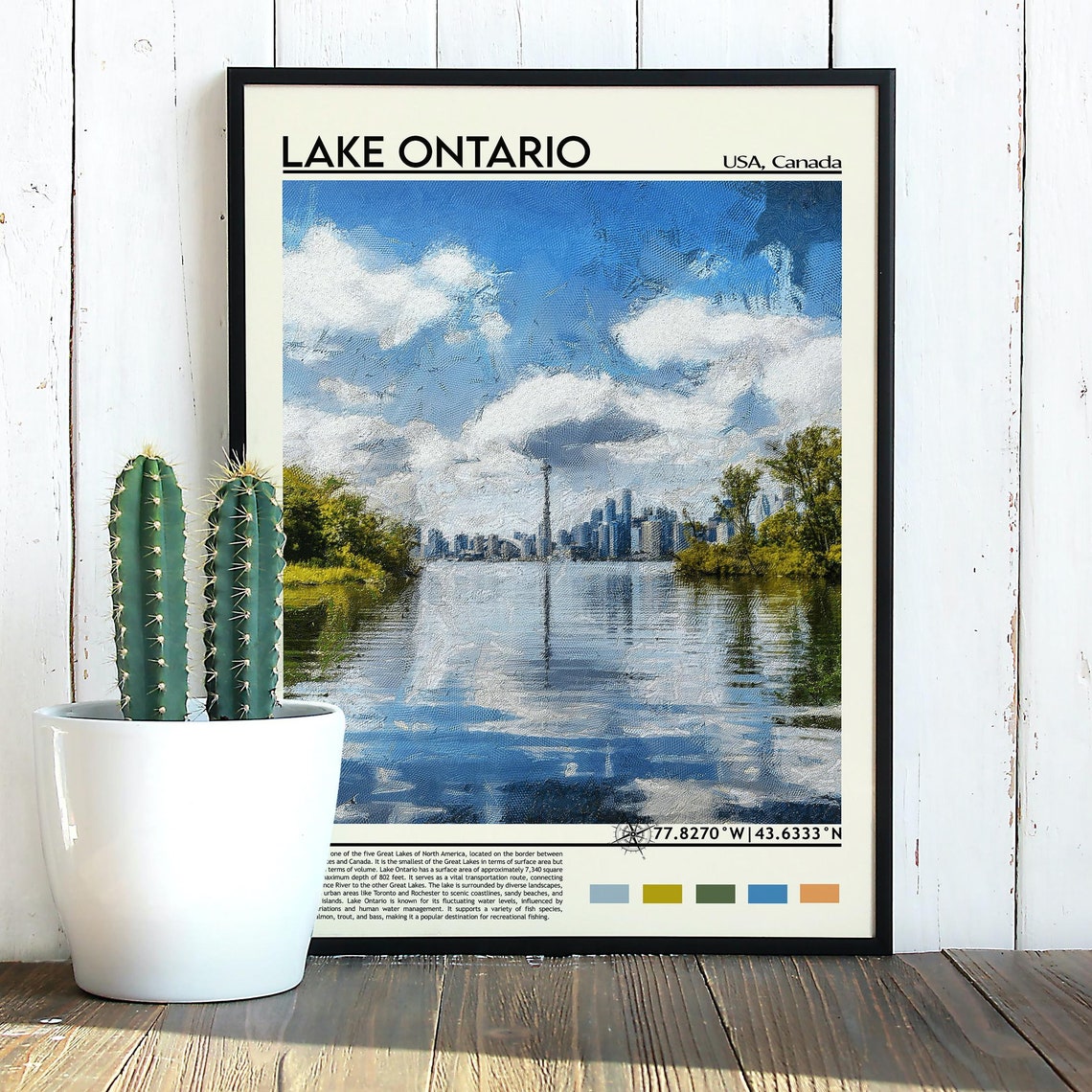Lake Ontario Toronto Skyline CN Tower Waterfront View Poster - Image 3
