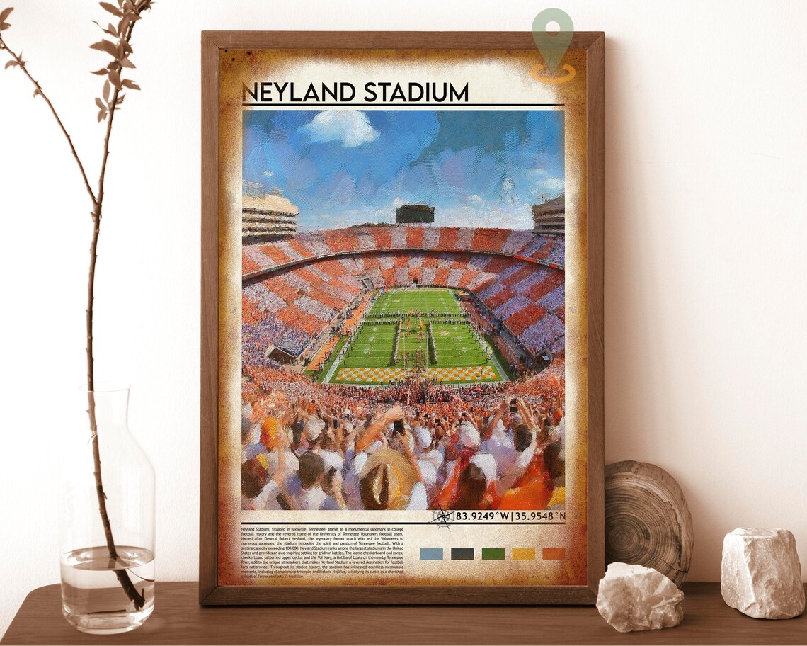 Neyland Stadium Tennessee Football Checkerboard Crowd Sports Poster - Image 6