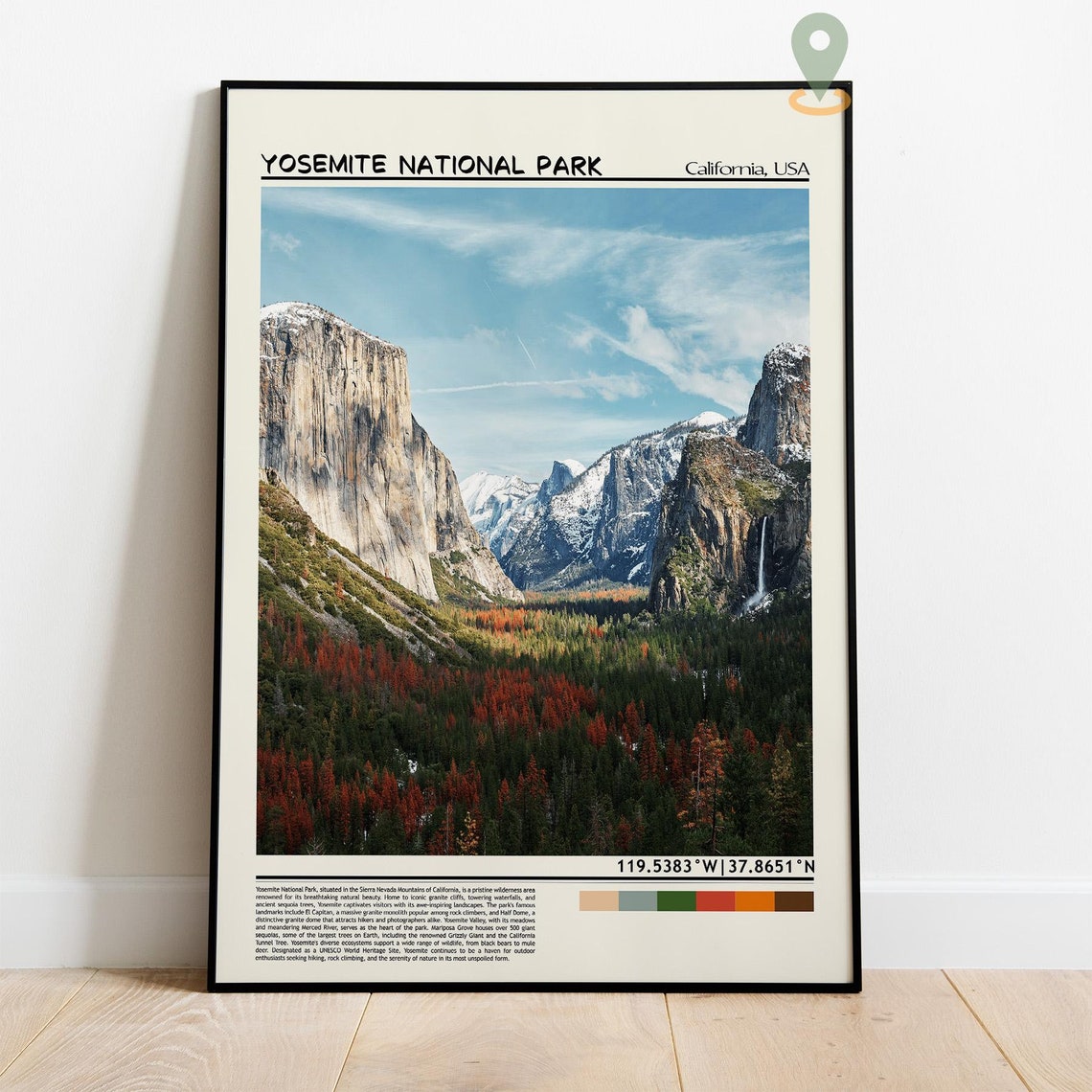 Yosemite National Park El Capitan Granite Valley Waterfall Poster - Image 4