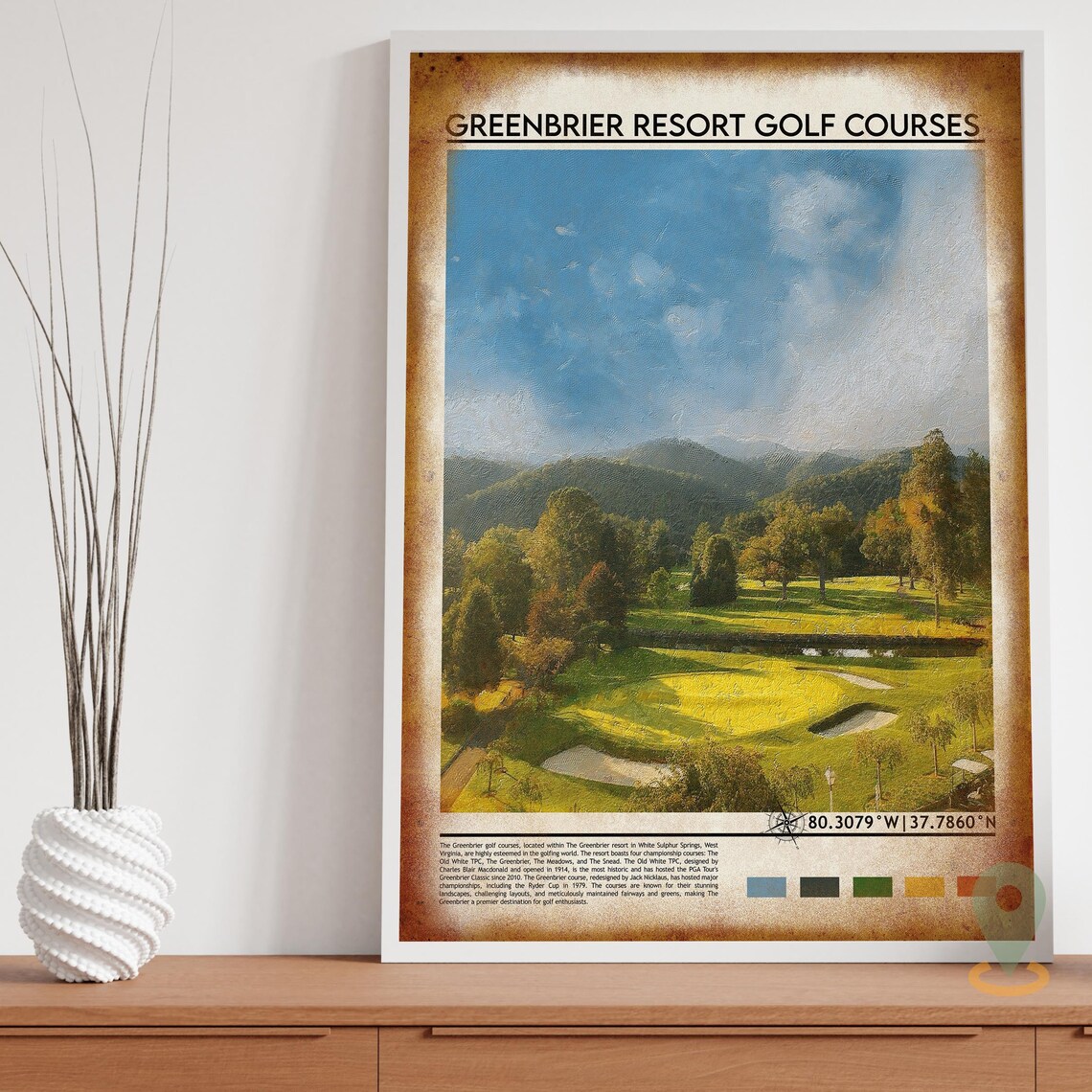 Greenbrier Resort Golf Courses West Virginia Championship Links Golf Poster - Image 5