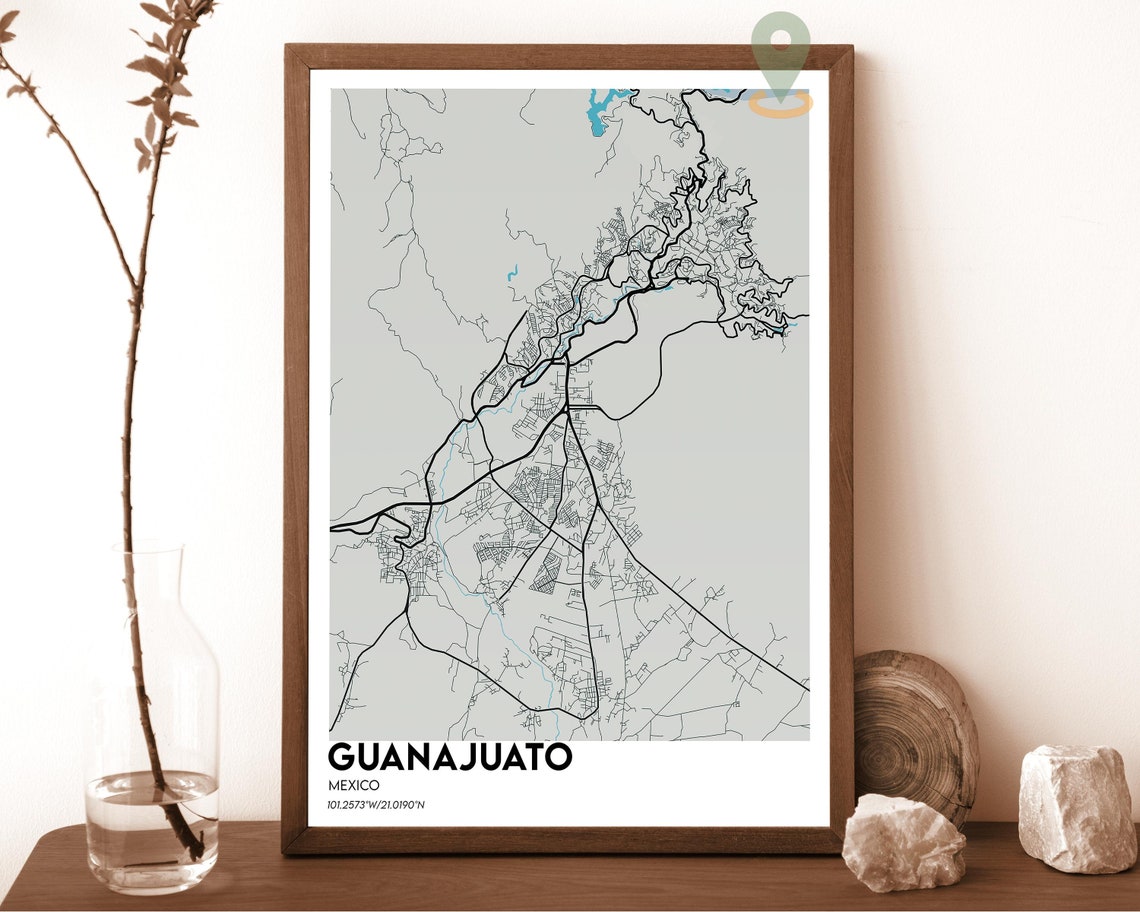 Guanajuato Mexico Crimson Red Minimalist City Map Home Decor Poster - Image 2