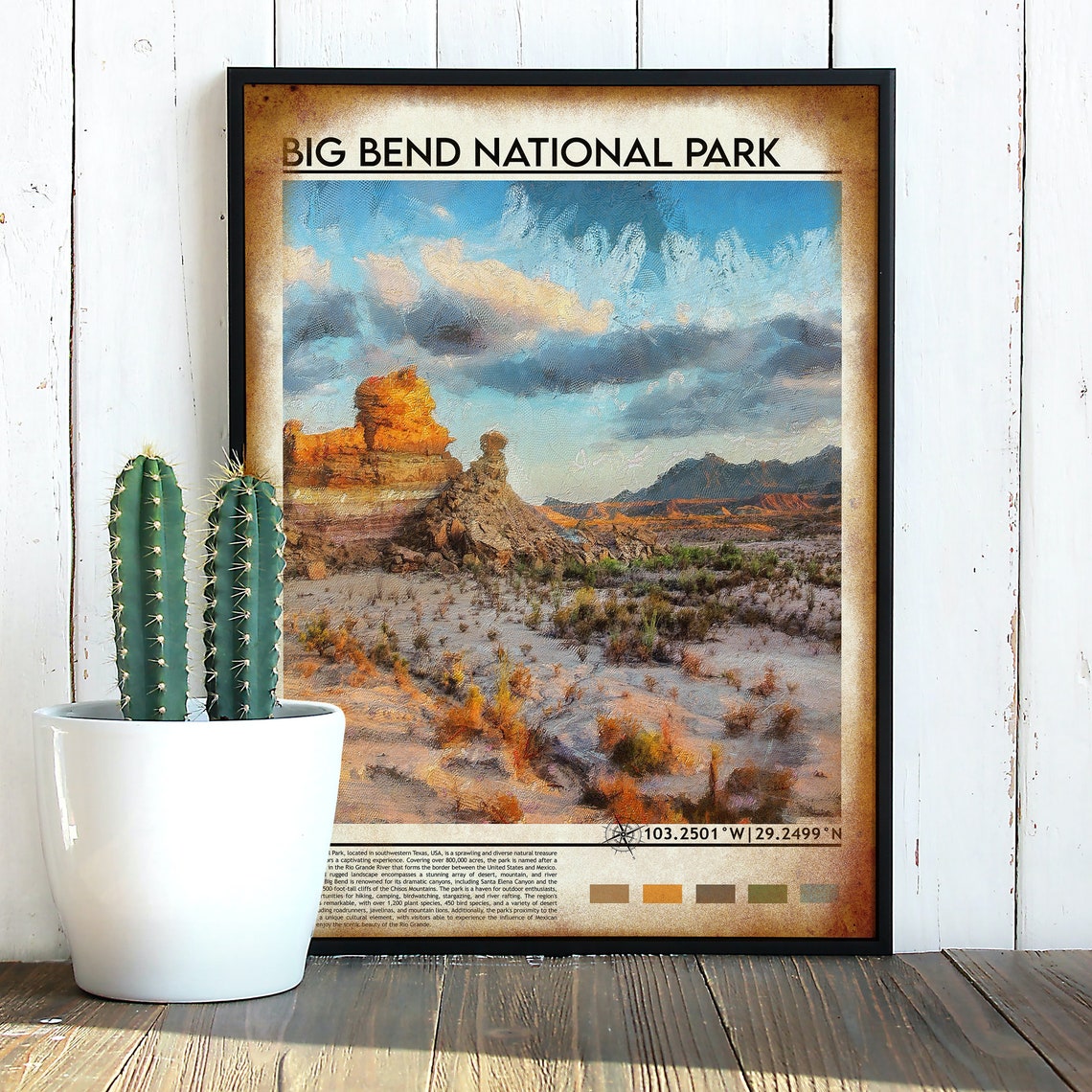 Big Bend National Park Texas Desert Rock Formations Sunset Poster - Image 4