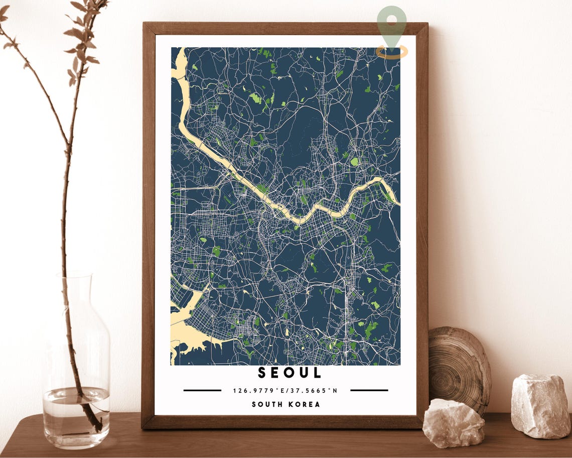 Seoul Map Seoul Map Print Seoul Personalized Map Seoul Wall Art Seoul Travel Poster Seoul Poster Seoul Photo Seoul South Korea Poster - Image 6
