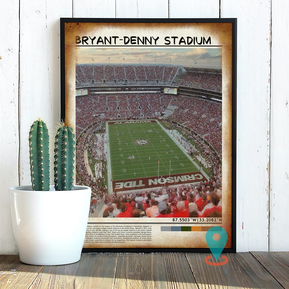 Bryant-Denny Stadium Alabama Crimson Tide Football Game Poster - Image 2