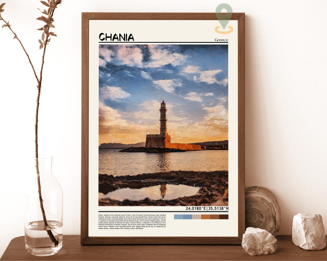 Chania Print Chania Wall Art Chania Poster Chania Photo Chania Poster Print Chania Travel Poster Chania Greece Crete Poster