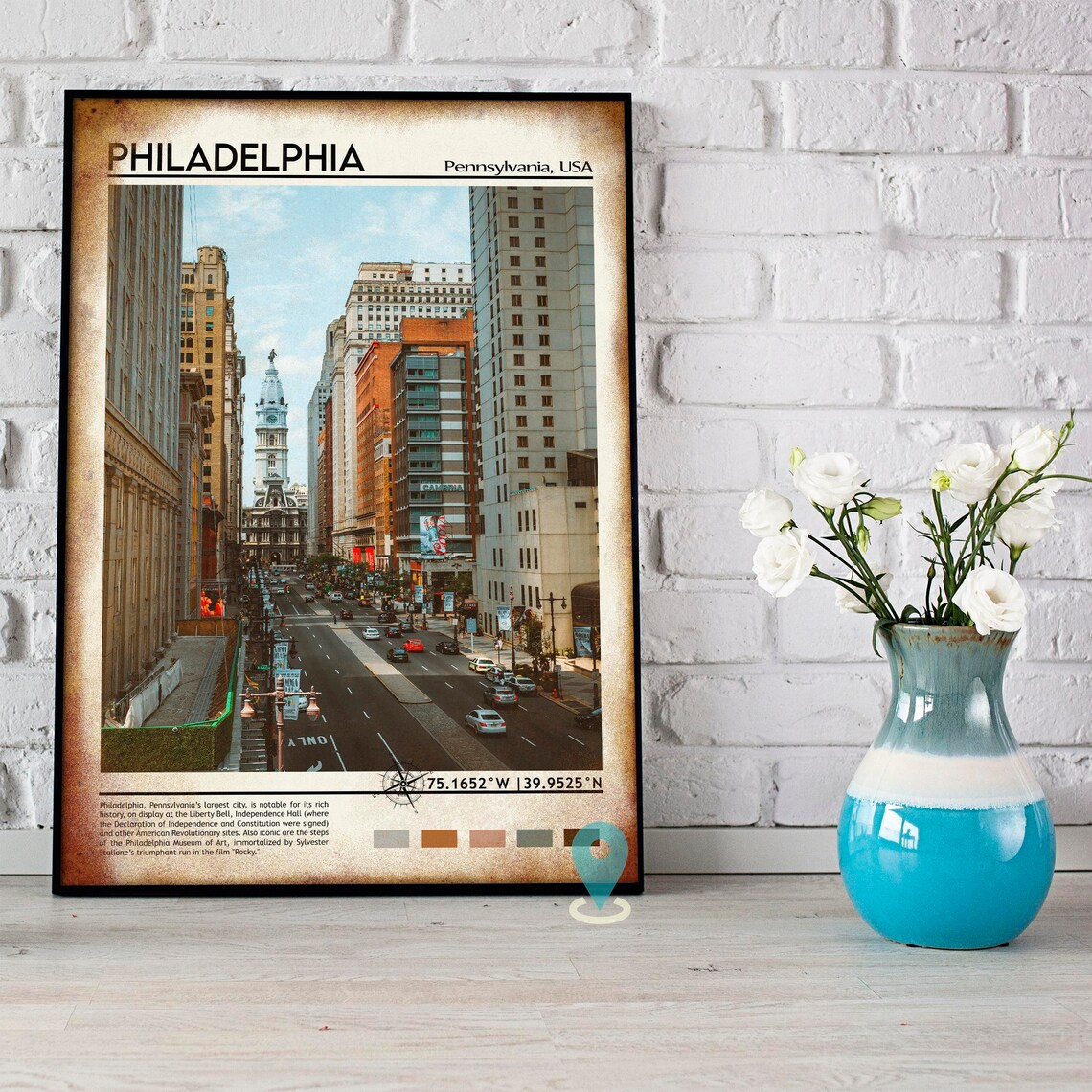 Philadelphia Pennsylvania City Hall Broad Street Photo Travel Poster - Image 2