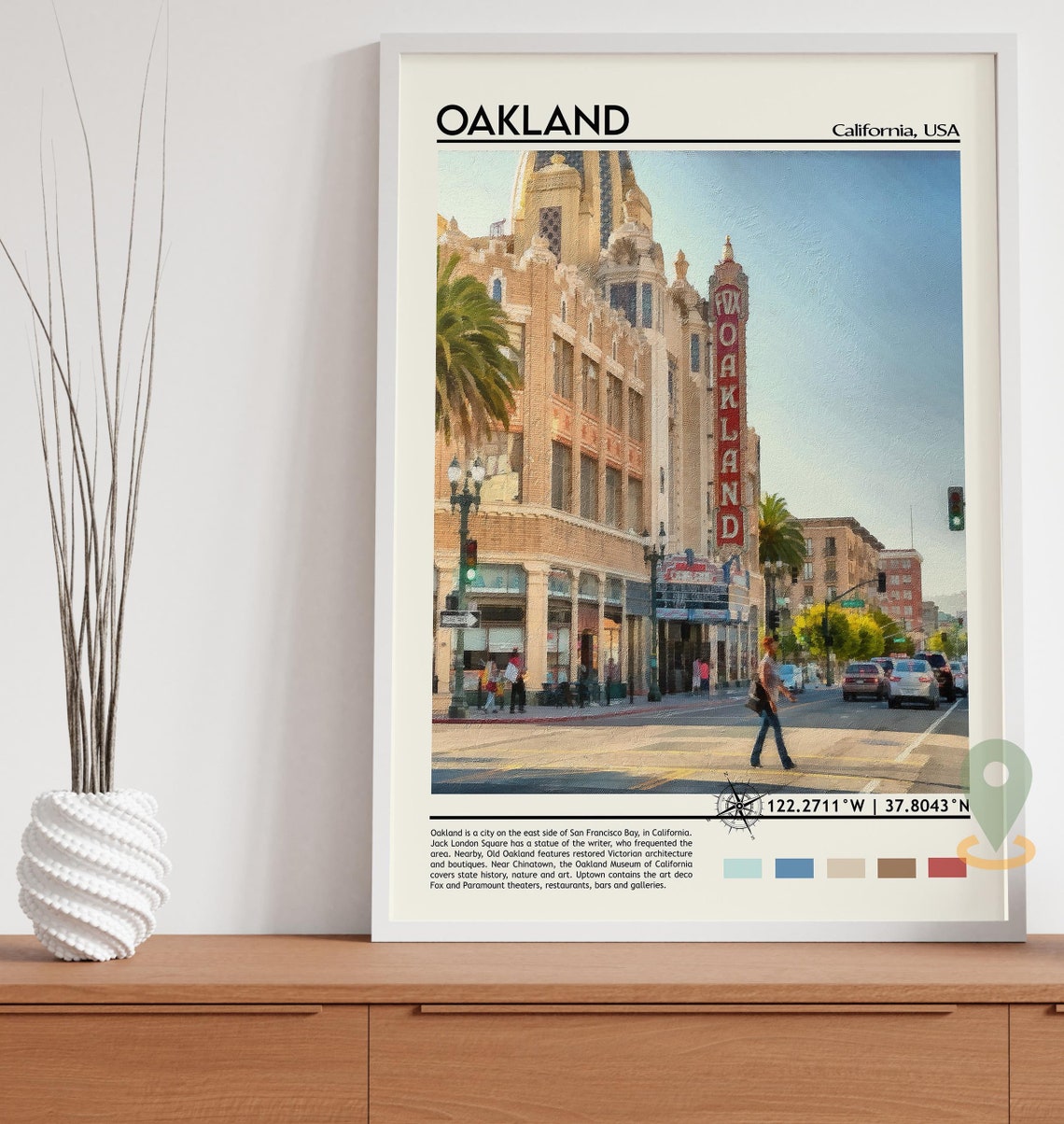 Oakland Print Oakland Photo Oakland Poster Oakland Painting Oakland Art Work Oakland City California Poster Oakland Gift Oakland - Image 3