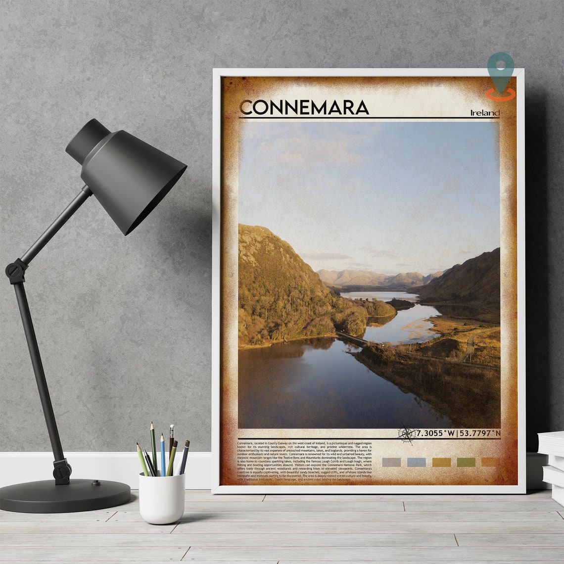 Connemara Ireland Rugged Mountain Lake Landscape Travel Poster - Image 4