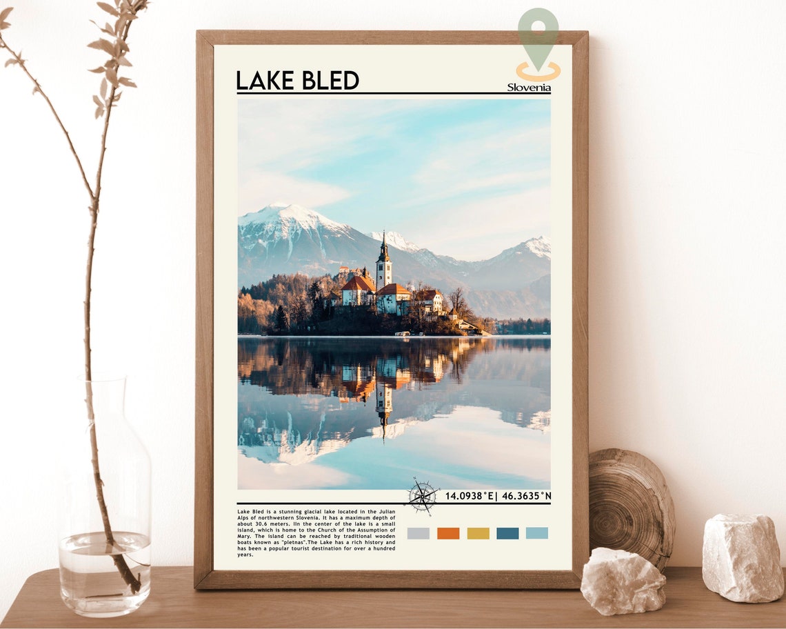 Lake Bled Print Lake Bled Art Lake Bled Poster Lake Bled Photo Lake Bled Poster Print Lake Bled Painting Slovenia Travel Poster