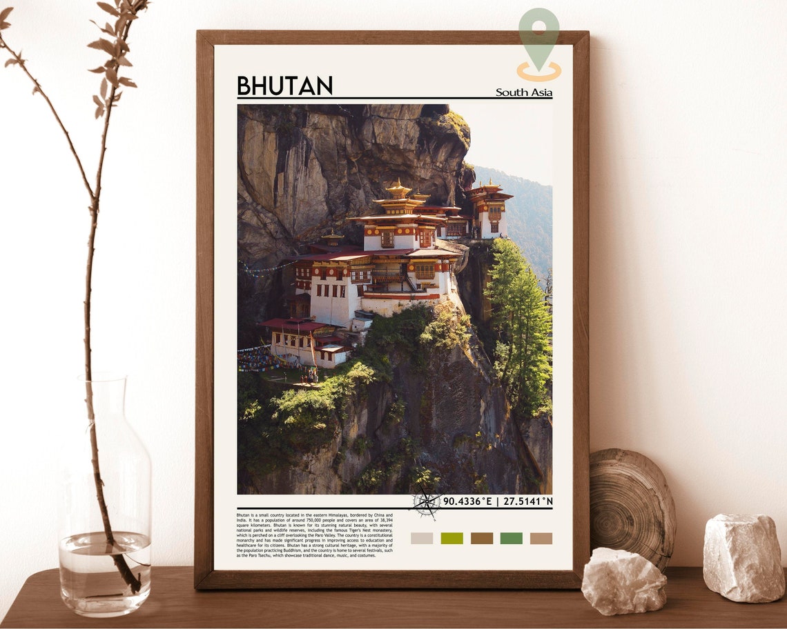 Bhutan Iconic Tigers Nest Cliff Monastery South Asia Photo Poster