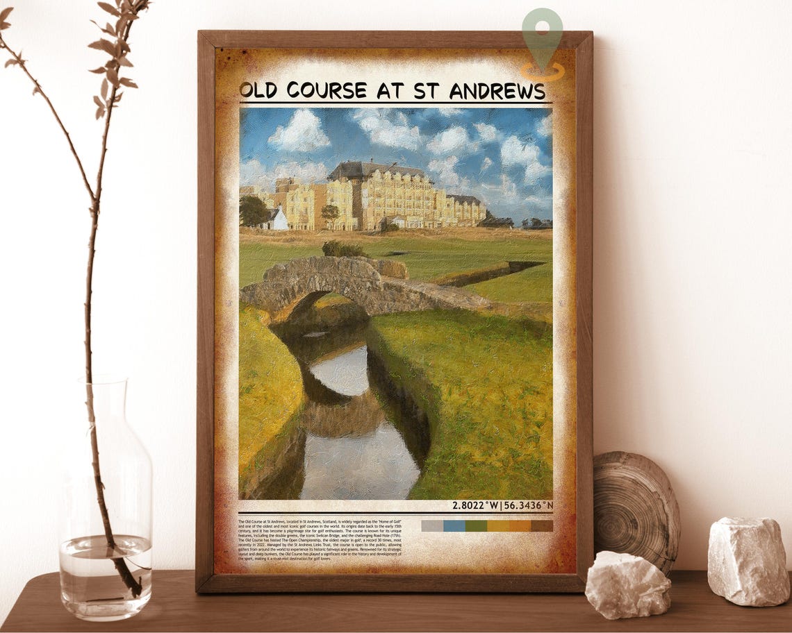 Old Course St Andrews Swilcan Bridge Burn Reflection Poster Art - Image 6