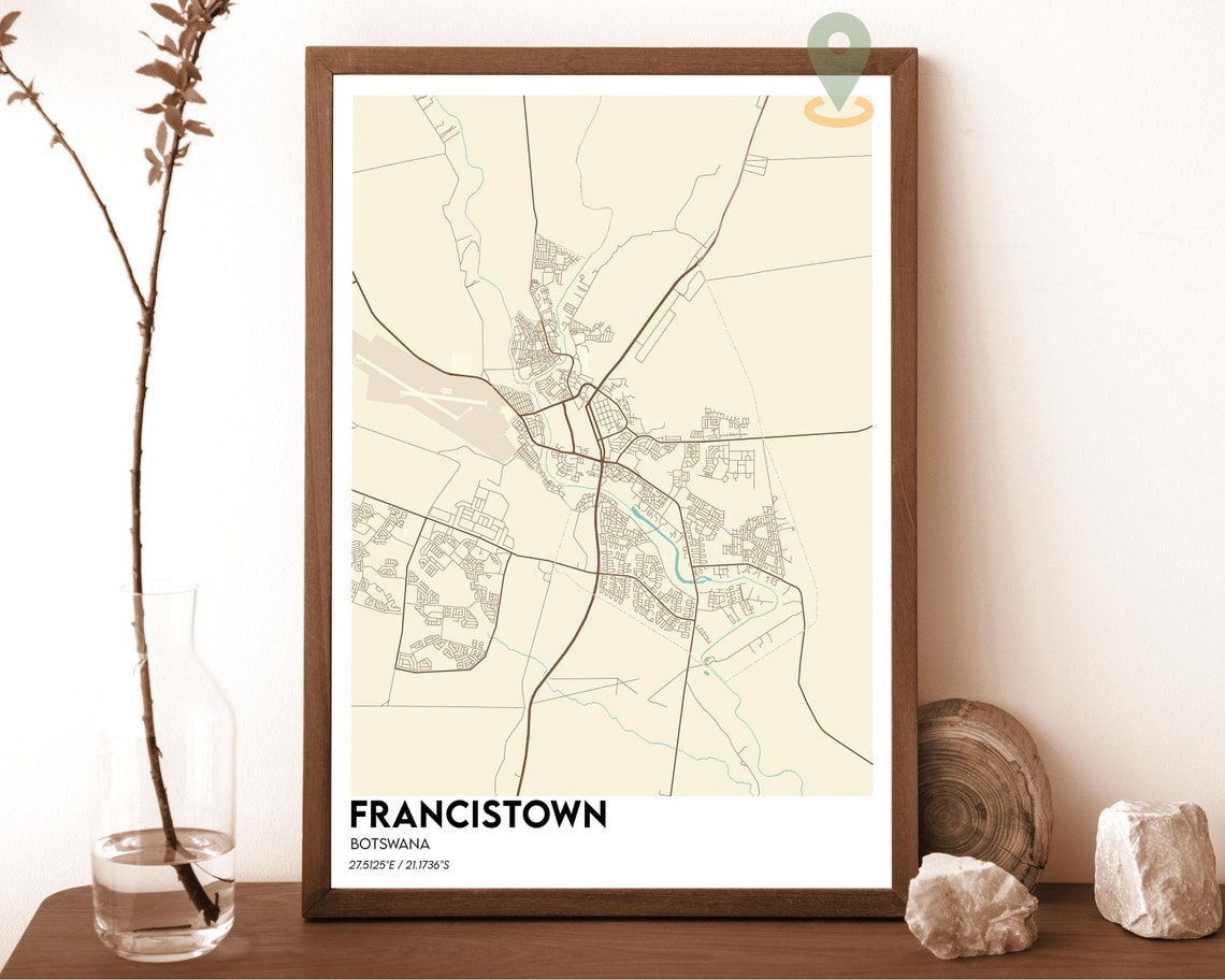 Francistown Botswana Deep Green Modern City Map Home Decor Poster - Image 3