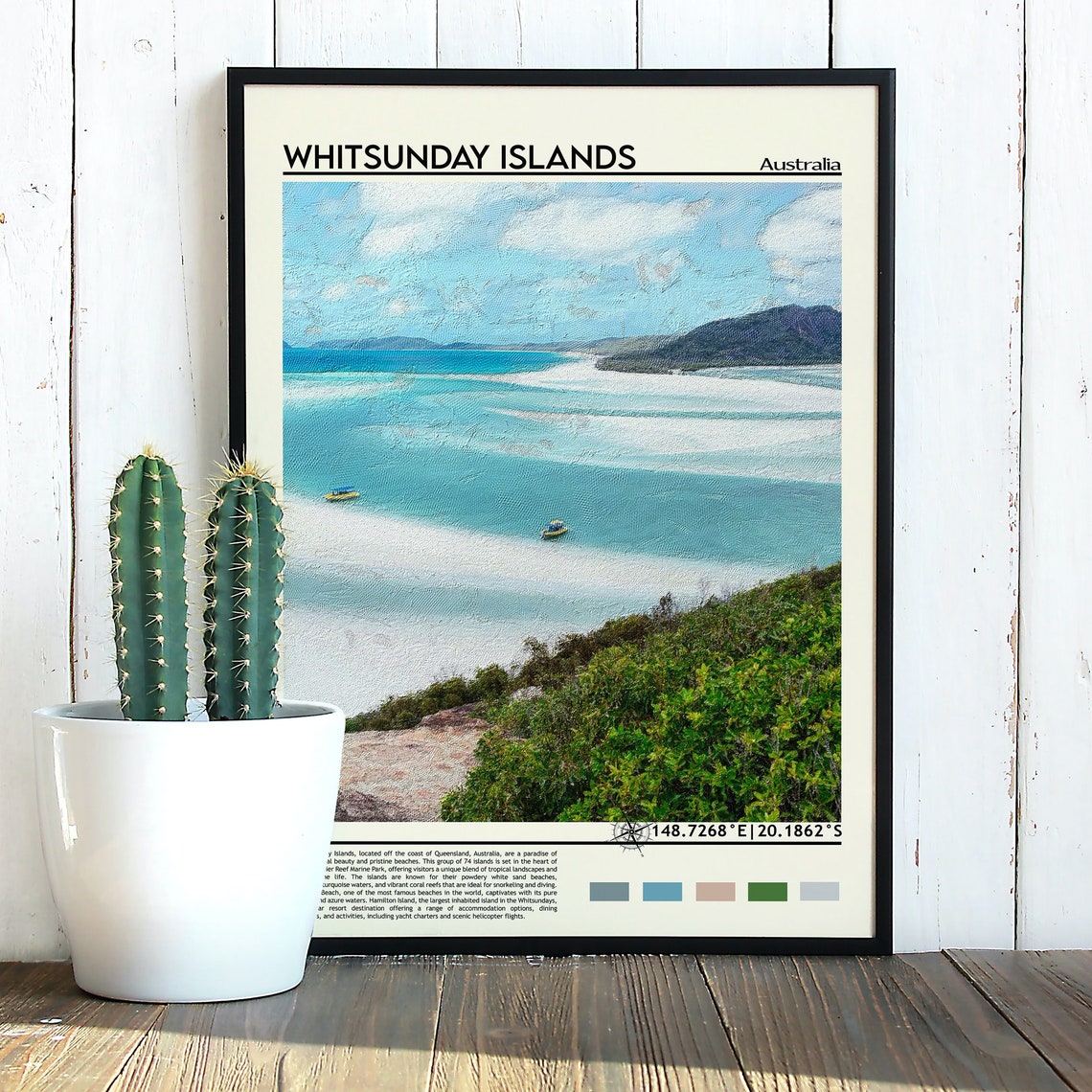 Whitsunday Islands Australia Whitehaven Beach Turquoise Travel Poster - Image 2