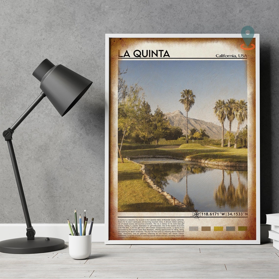 La Quinta California Desert Palm Oasis Golf Resort Travel Poster - Image 4
