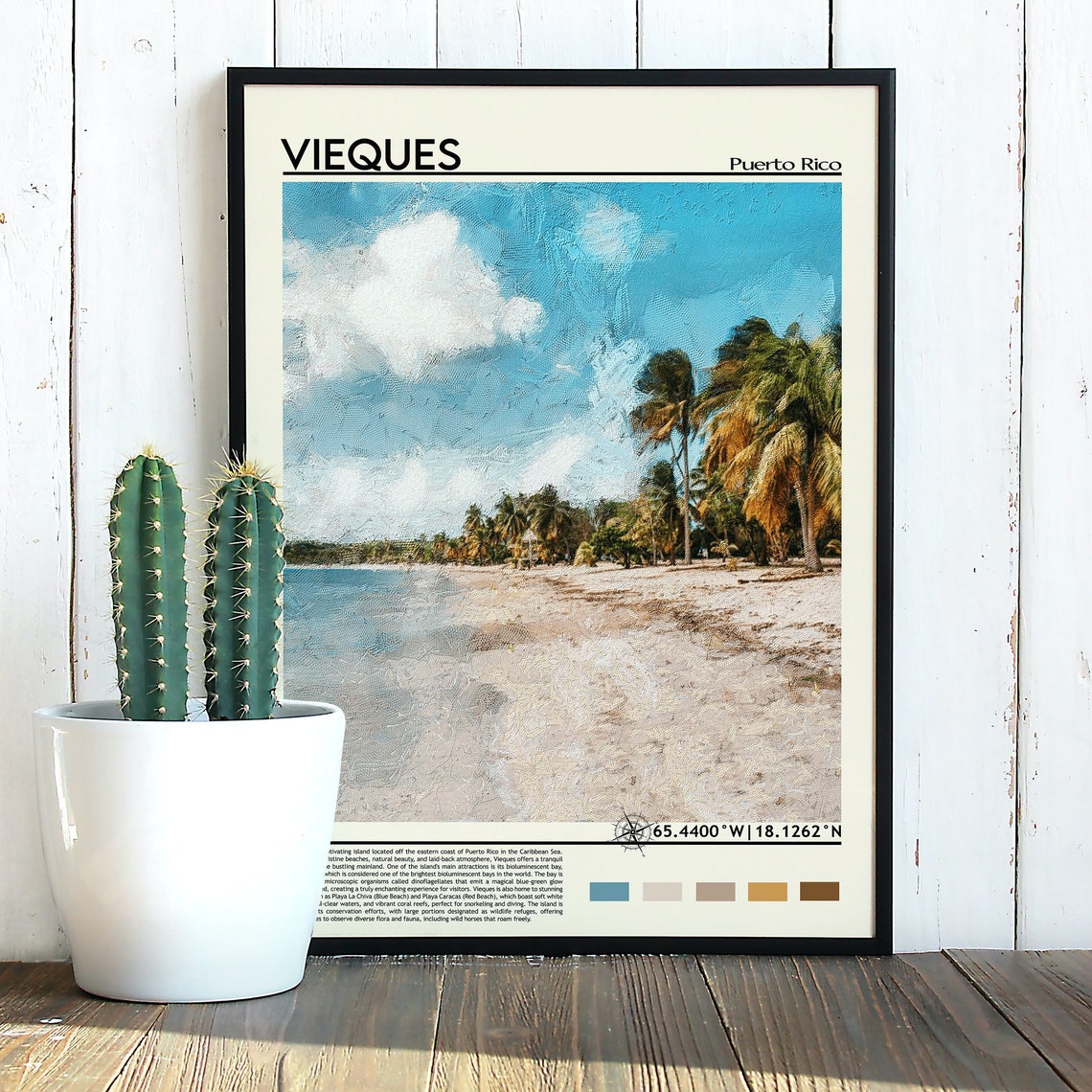 Vieques Puerto Rico Palm Beach Tropical Island Photo Art Poster - Image 5