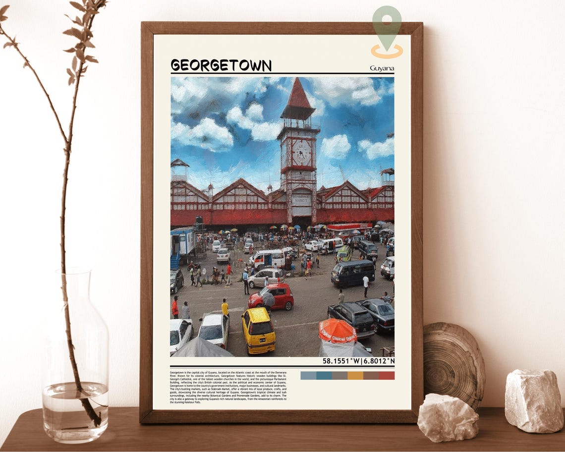 Georgetown Guyana Stabroek Market Historic Clock Tower Poster