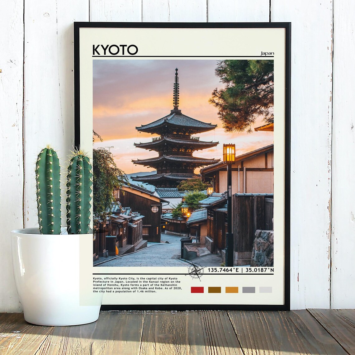 Kyoto Japan Yasaka Pagoda Sunset Historic Street Travel Poster - Image 3