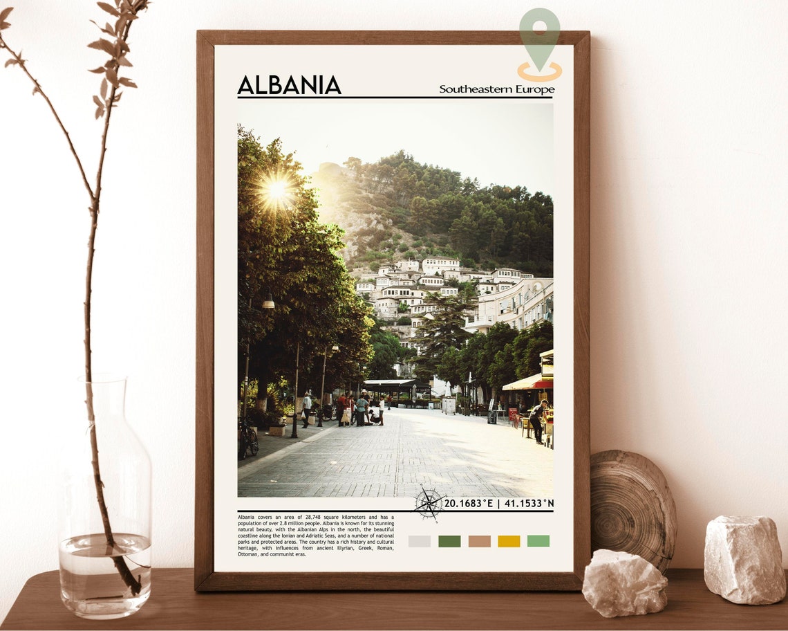 Albania Print Albania Photo Albania Poster Albania Painting Albania Artwork Albania Island Tirana Poster Albania Wall Art Albania