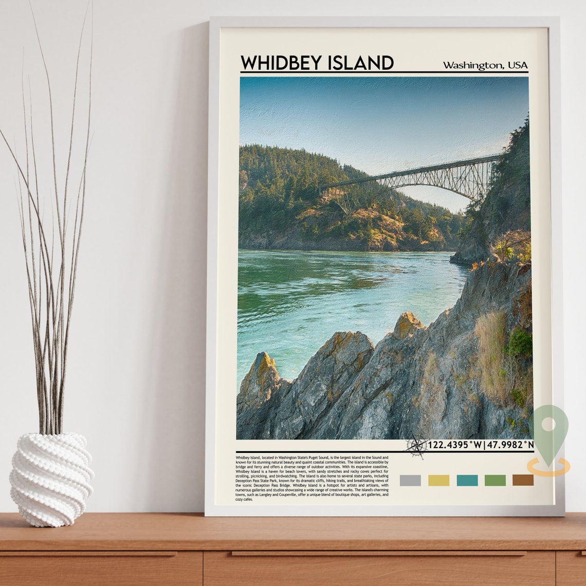 Whidbey Island Print Whidbey Island Poster Whidbey Island Wall Art Whidbey Island Travel Whidbey Island Art Print Washington Print - Image 3