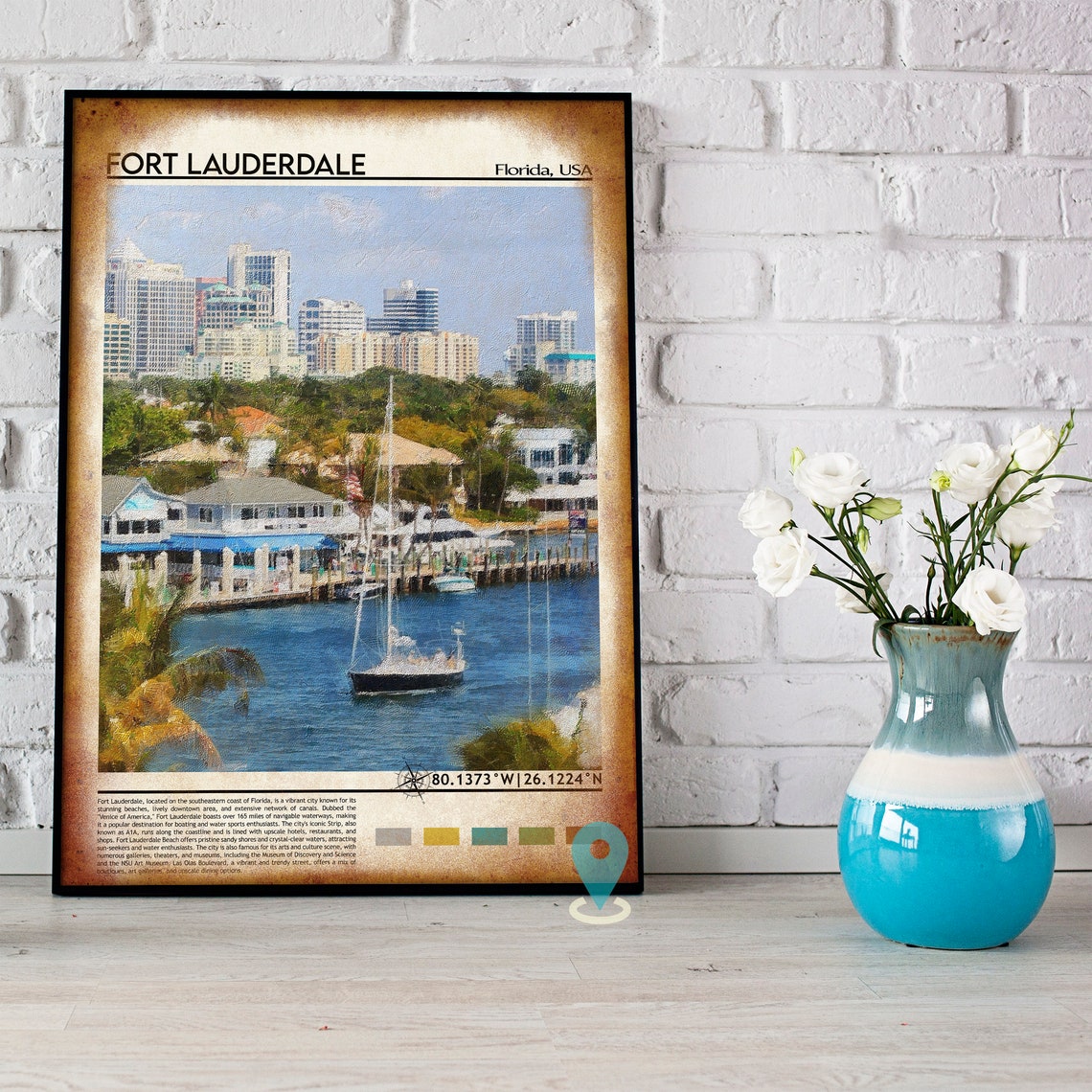 Fort Lauderdale Print Fort Lauderdale Poster Fort Lauderdale Wall Art Fort Lauderdale Travel Fort Lauderdale Art Print Florida Poster - Image 4