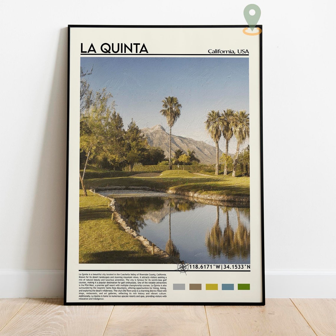 La Quinta California Desert Palm Oasis Golf Resort Travel Poster - Image 2