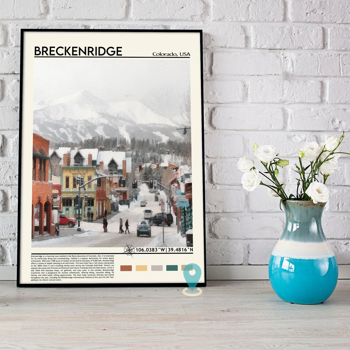 Breckenridge Colorado Snowy Main Street Ski Mountain Town Travel Poster - Image 5