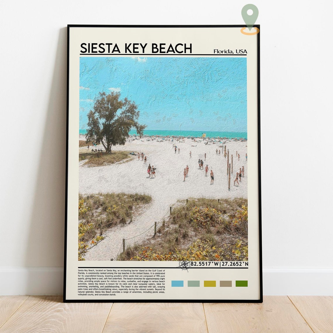 Siesta Key Beach Florida White Sand Photo Gulf Travel Wall Art - Image 2