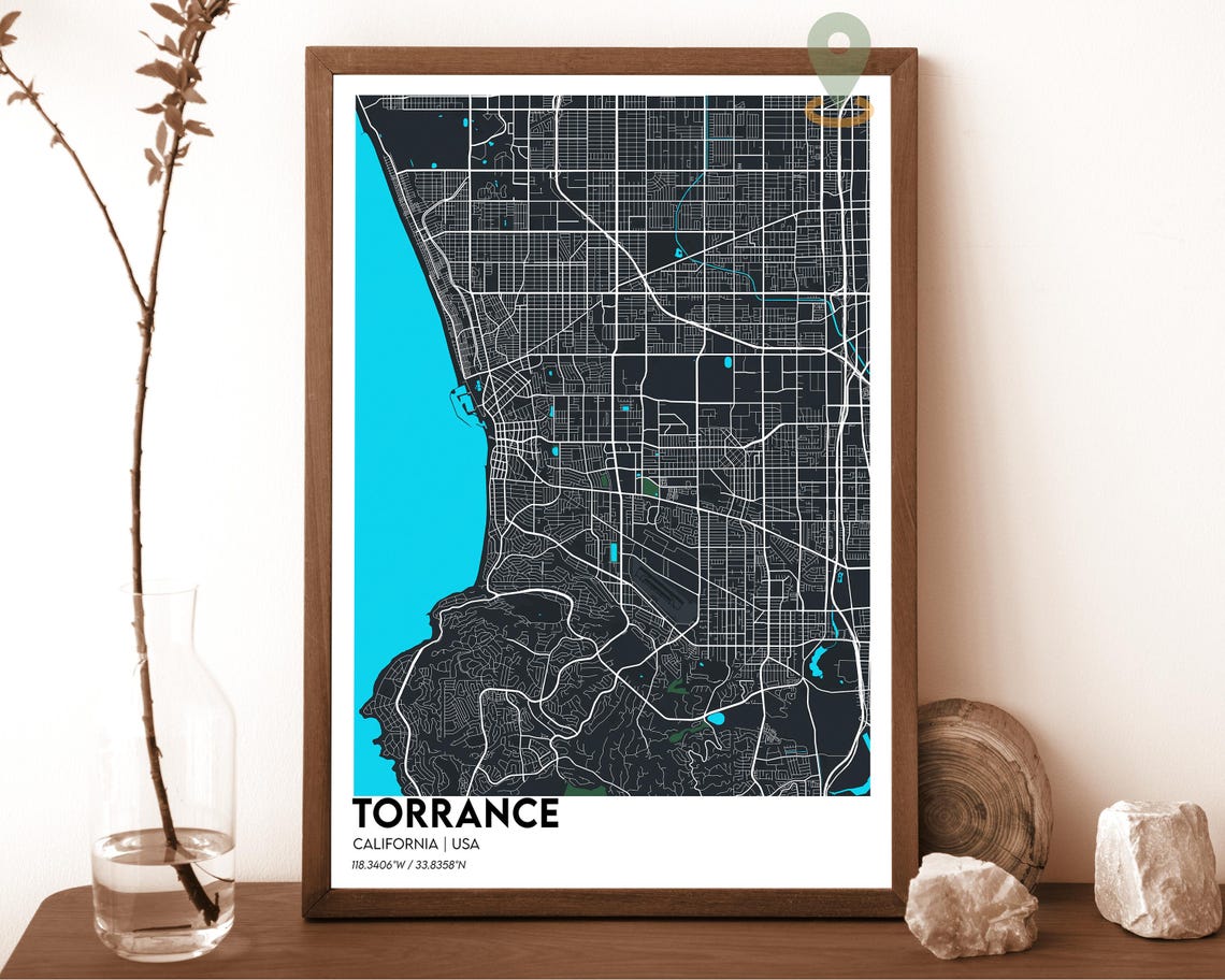 Torrance Map Torrance Map Print Torrance Wall Art Torrance Travel Poster Torrance Poster Torrance Photo Torrance California Poster - Image 5