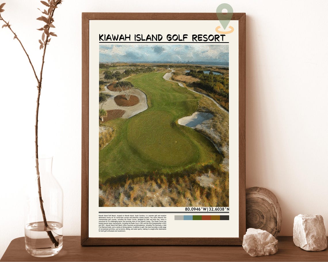 Kiawah Island Golf Club Travel Print Wall Art Kiawah Island Golf Club Wall Hanging Home Dcor Kiawah Island Art Gift Art Lovers Golf Art