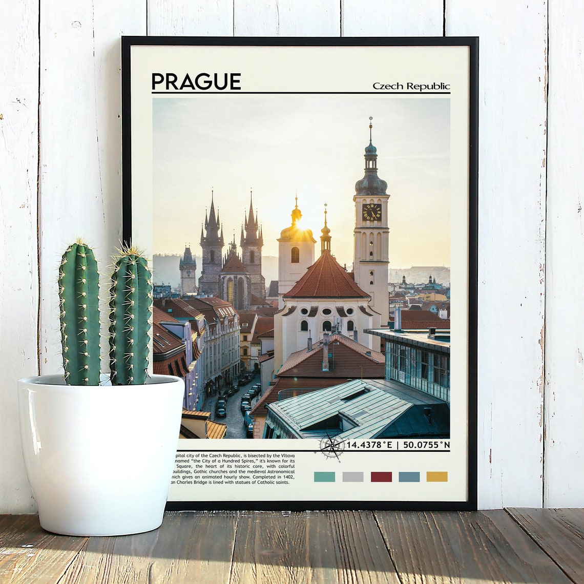 Prague Czech Republic Old Town Spires Rooftops Sunrise Poster - Image 5