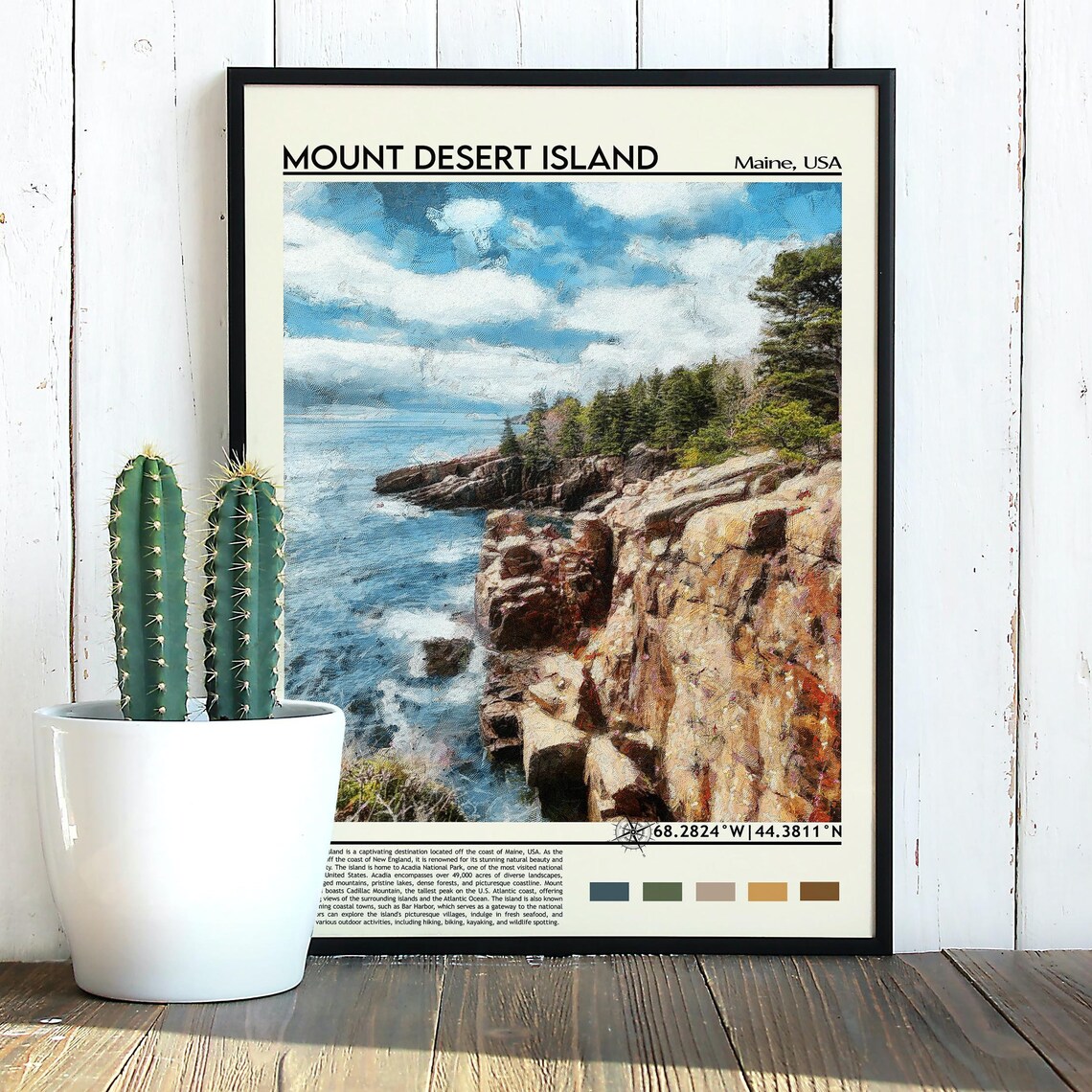 Mount Desert Island Maine Rocky Acadia Coastline Photo Poster - Image 5