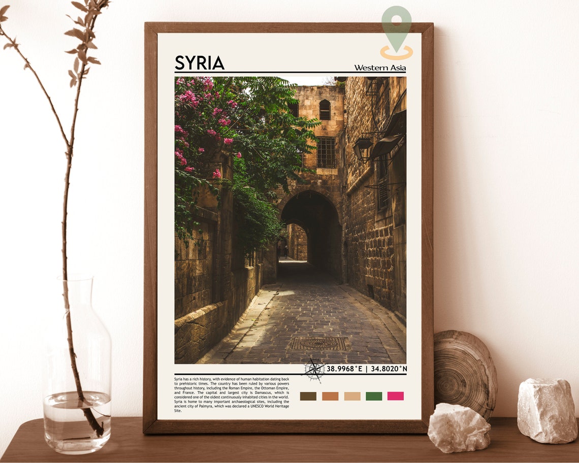 Syria Print Syria Photo Syria Poster Syria Painting Syria Artwork Syria City Damascus Poster Syria Gift Syria Art Print Vintage Art