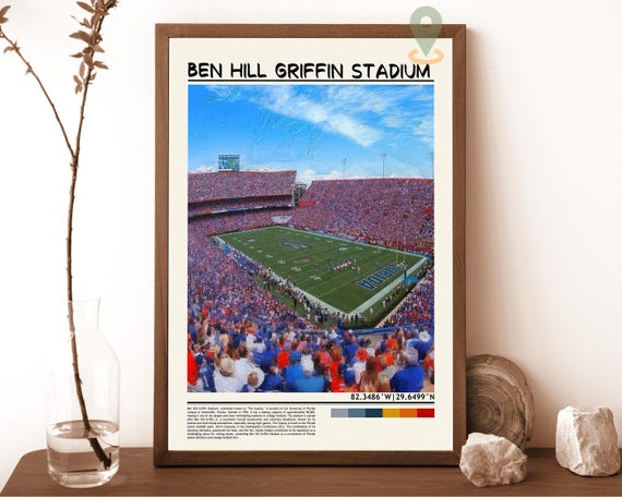 Ben Hill Griffin Stadium Print Ben Hill Griffin Stadium Wall Art Ben Hill Griffin Stadium Dorm Poster Ben Hill Griffin Stadium Florida