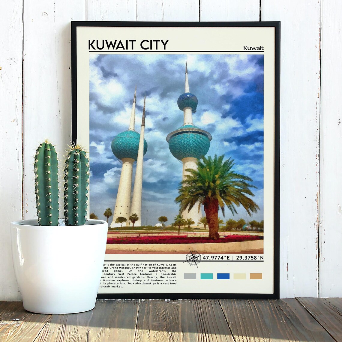 Kuwait City Kuwait Iconic Kuwait Towers Landmark Travel Print - Image 3