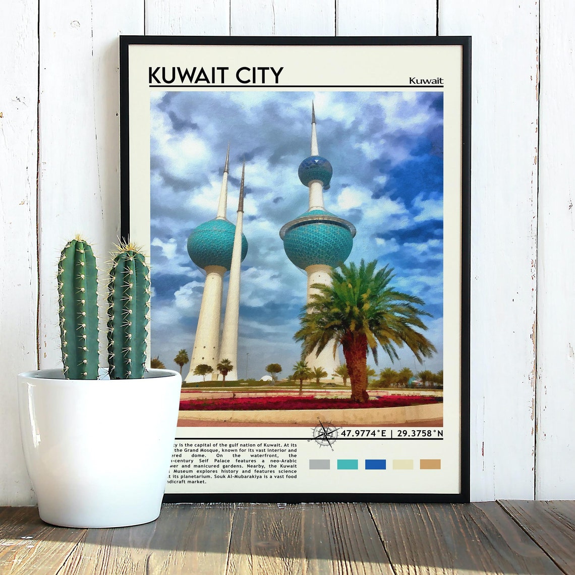 Kuwait City Print Kuwait City Art Kuwait City Poster Kuwait City Photo Kuwait City Poster Print Kuwait City Painting Kuwait Poster - Image 3