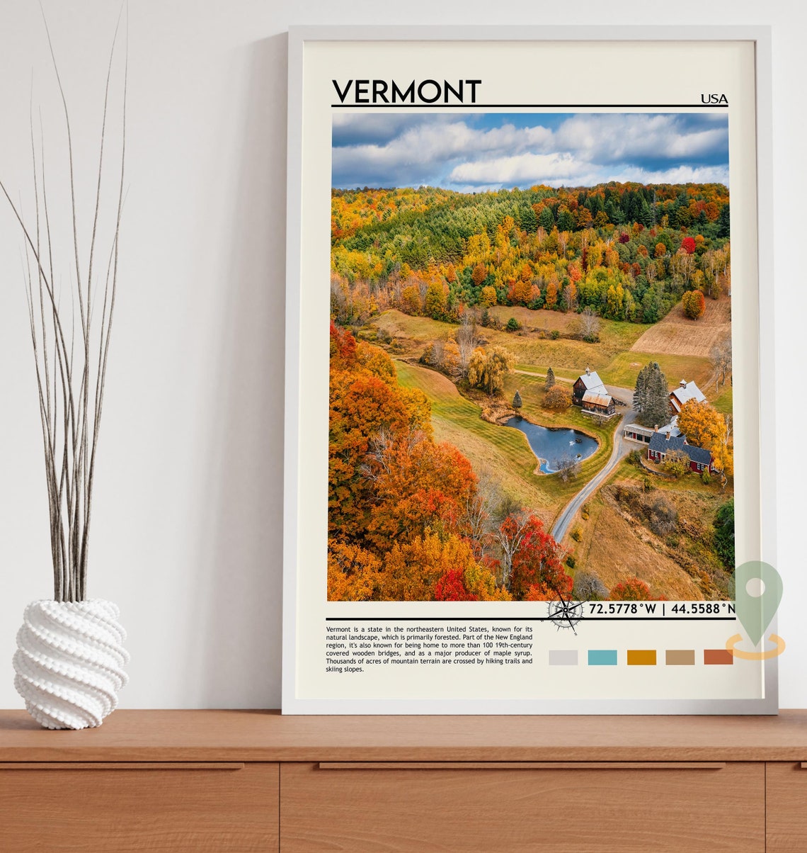 Vermont Print Vermont Art Vermont Photo Vermont Poster Print Vermont Painting Burlington Poster Vermont Art Work Vermont Gift - Image 5