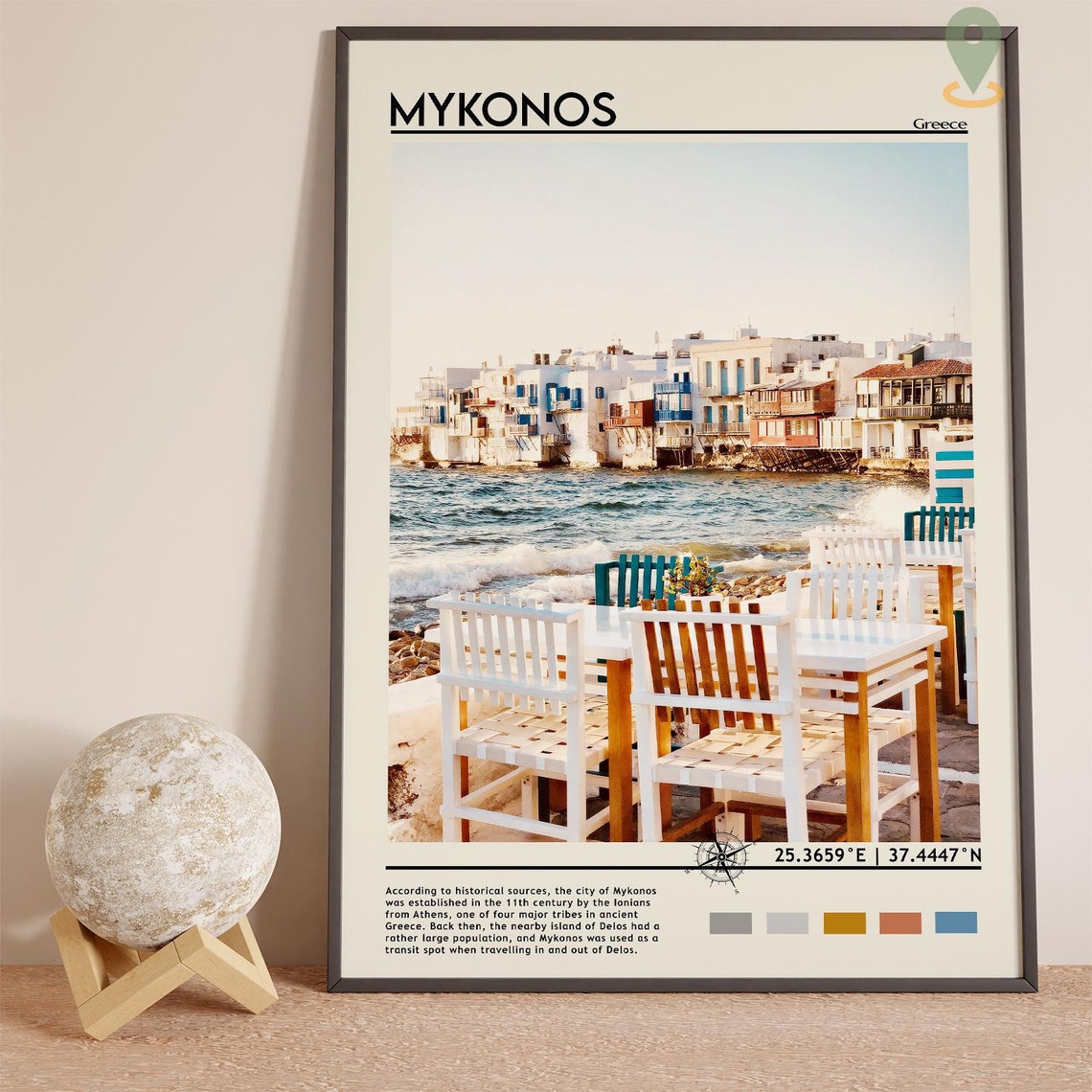 Mykonos Travel Poster Mykonos Print Mykonos Wall Art Mykonos Vintage Poster Mykonos Photo Mykonos Poster Print Greece Poster Print - Image 5