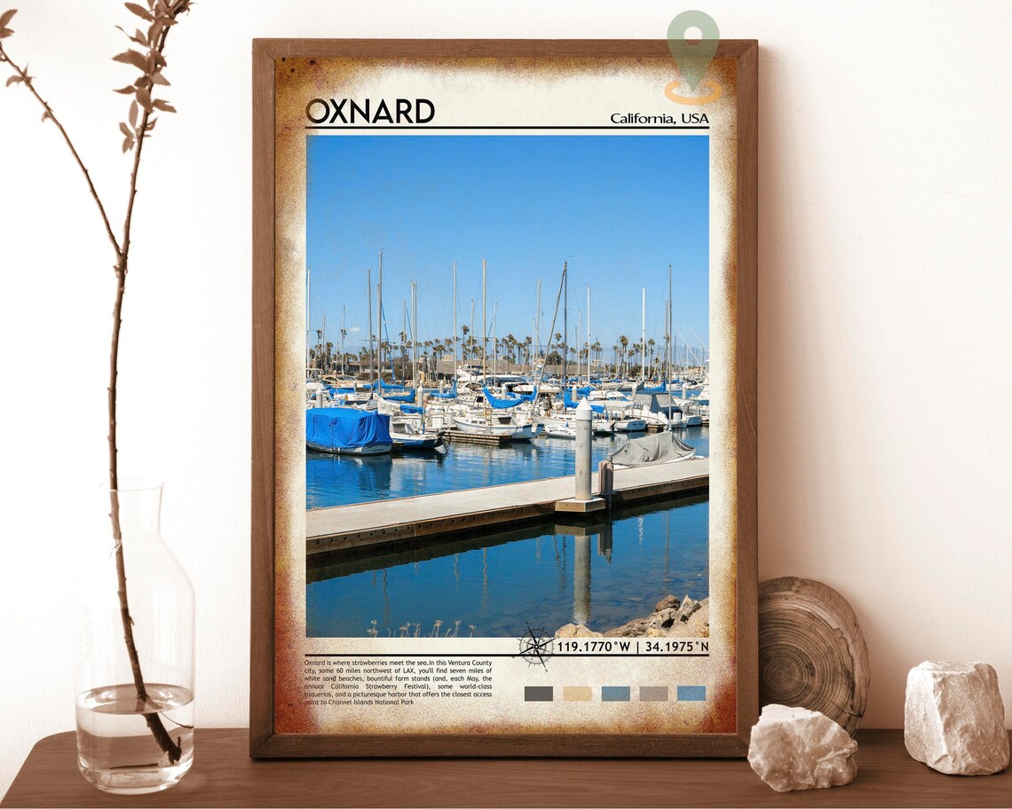 Oxnard California Marina Harbor Sailboats Scenic Travel Poster - Image 6