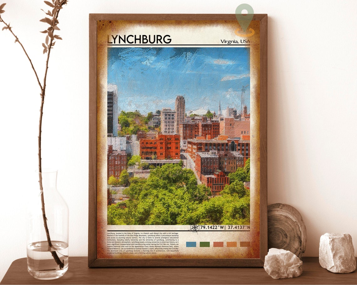Lynchburg Print Lynchburg Poster Lynchburg Wall Art Lynchburg Travel Print Lynchburg Art Print Lynchburg Artwork Virginia Print - Image 6