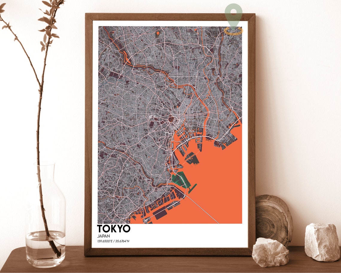 Tokyo Map Tokyo Map Print Tokyo City Map Tokyo Wall Art Tokyo Travel Poster Tokyo Poster Tokyo Photo Tokyo Poster Print Japan Print - Image 4
