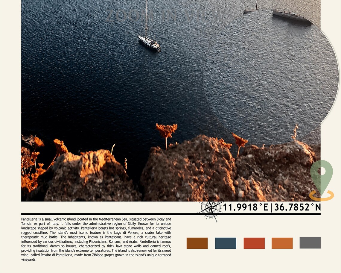 Pantelleria Mediterranean Sea Sailboats Sunset Island Poster - Image 6