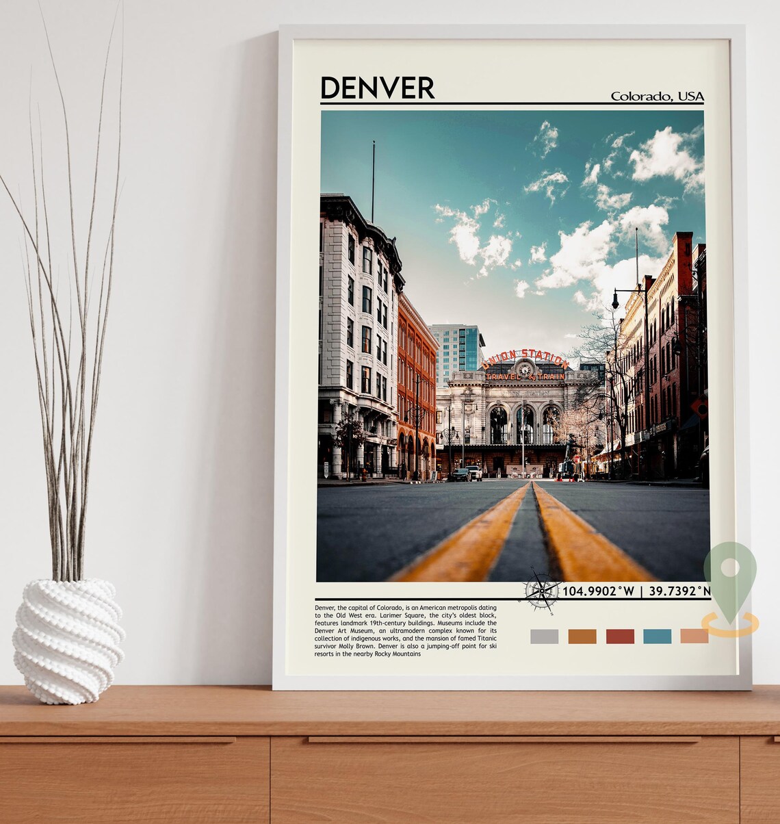 Denver Colorado Union Station Historic Street Scene Travel Poster - Image 3