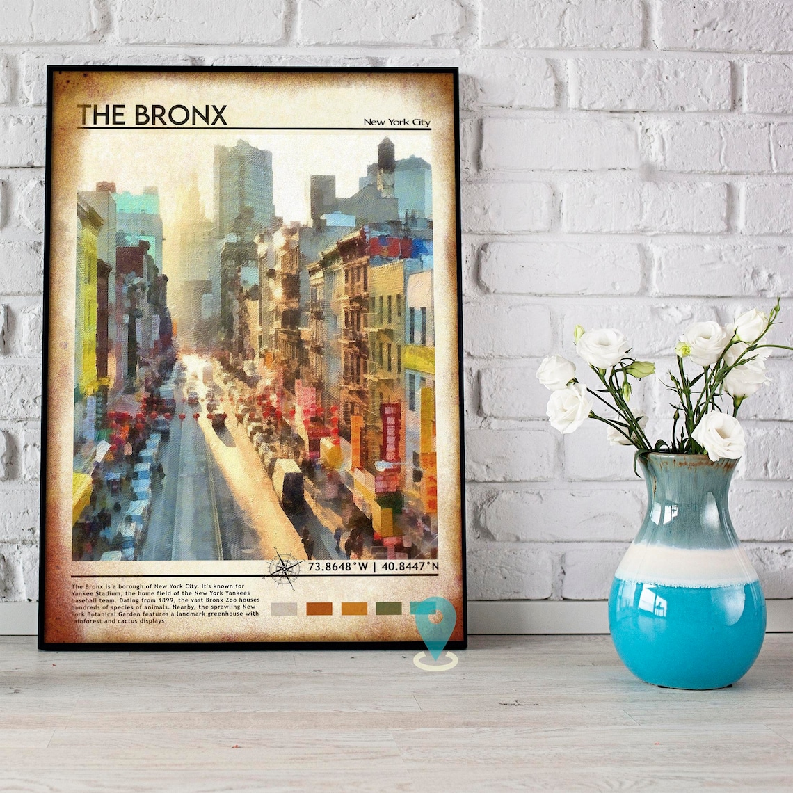 The Bronx New York City Custom Travel Poster Template Street Scene - Image 5
