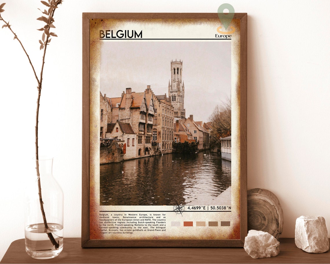 Belgium Print Belgium Art Belgium Poster Belgium Photo Belgium Poster Print Belgium City Painting Brussels Poster Vintage Poster - Image 6