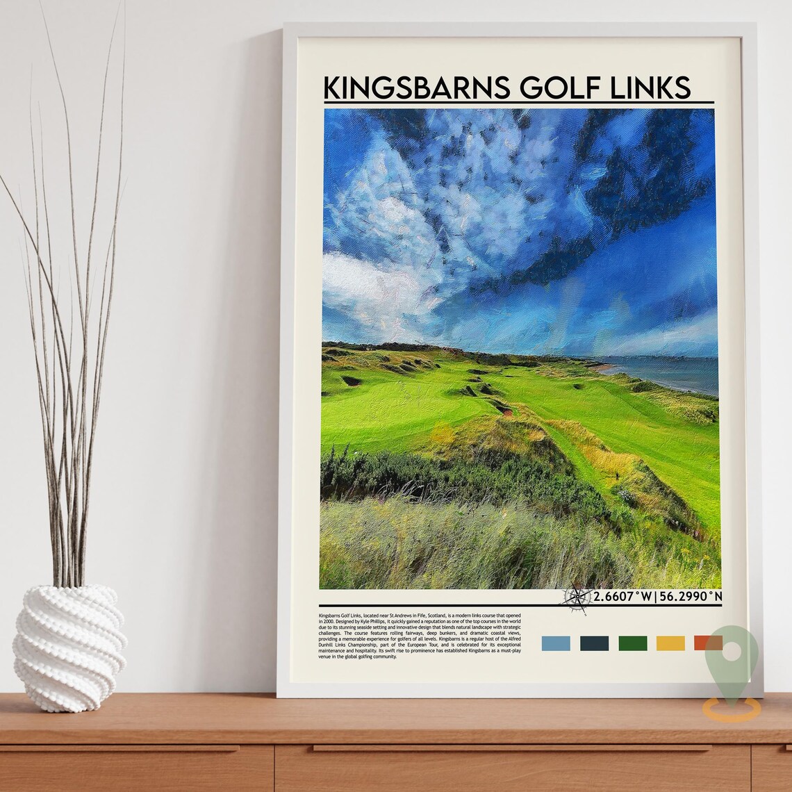 Kingsbarns Golf Links Scotland Coastal Course Sea View Sports Poster - Image 2