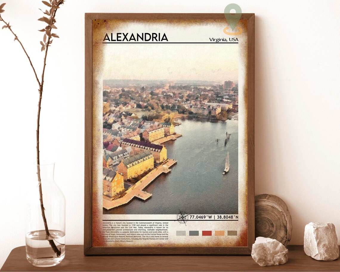Alexandria Virginia Waterfront Old Town River Aerial Photo Poster - Image 6